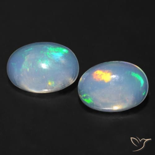 0.85ctw Natural Multicolor Ópalo, Ovalada, Transparente