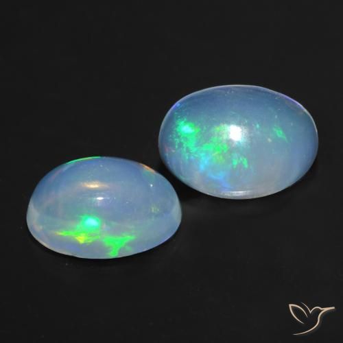 Gemas de Ópalo Multicolor natural de 0.85 ct, Ovalada, Transparente