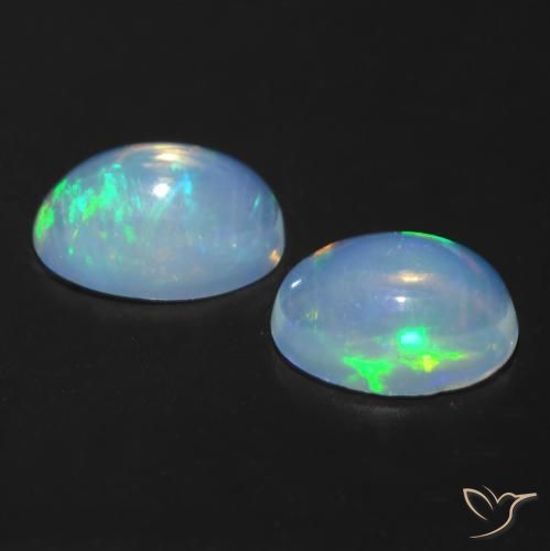 Gemas de Ópalo Multicolor natural de 0.85 ct, Ovalada, Transparente