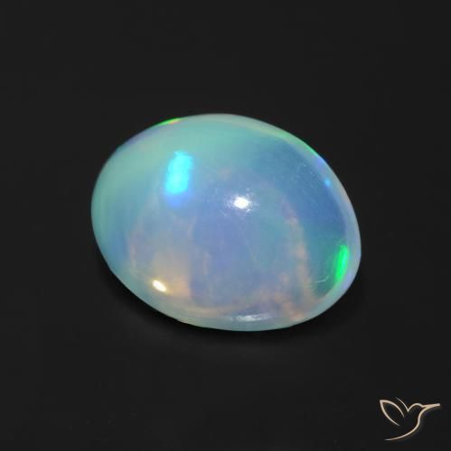 Ópalo Multicolor natural de 1.22 ct, Ovalada, Transparente