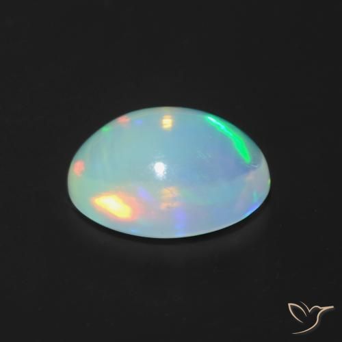 Ópalo Multicolor natural de 1.22 ct, Ovalada, Transparente