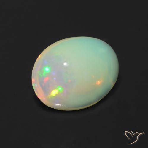 Ópalo Multicolor natural de 1.27 ct, Ovalada, Transparente