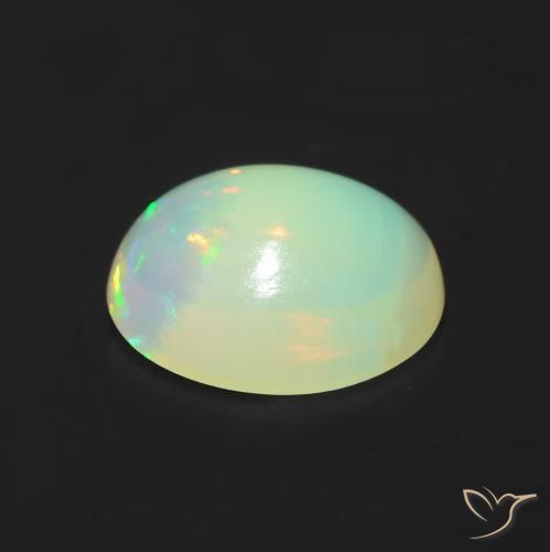 Ópalo Multicolor natural de 1.27 ct, Ovalada, Transparente