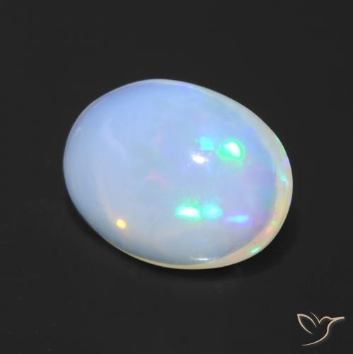 Ópalo Multicolor natural de 1.23 ct, Ovalada, Transparente