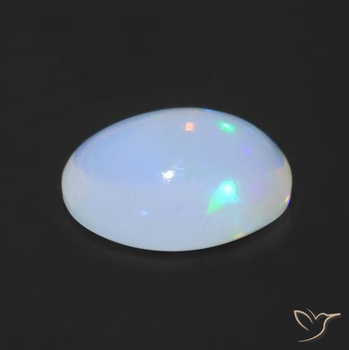 Ópalo Multicolor natural de 1.23 ct, Ovalada, Transparente