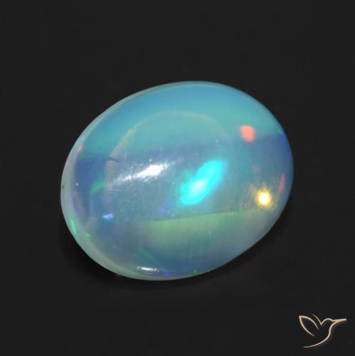 Ópalo Multicolor natural de 1.08 ct, Ovalada, Transparente