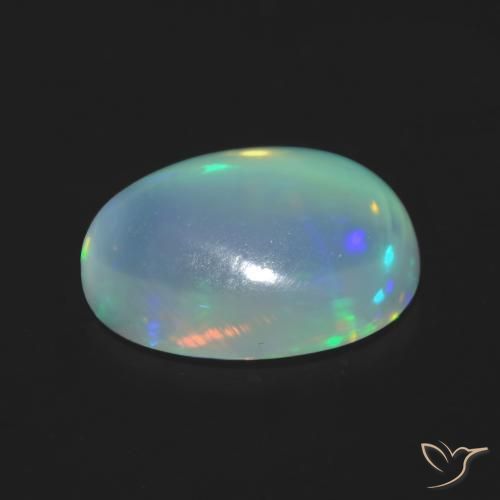 Ópalo Multicolor natural de 1.08 ct, Ovalada, Transparente