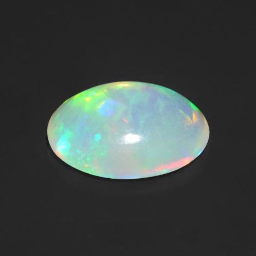 Ópalo multicolor natural de 0,79 ct, corte óvalo, transparente
