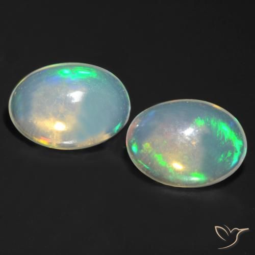 0.89ctw Natural Multicolor Ópalo, Ovalada, Transparente
