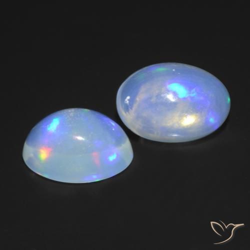 Gemas de Ópalo Multicolor natural de 1.07 ct, Ovalada, Transparente