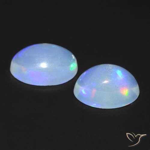 Gemas de Ópalo Multicolor natural de 1.07 ct, Ovalada, Transparente
