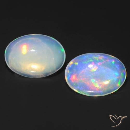 0.85ctw Natural Multicolor Ópalo, Ovalada, Transparente