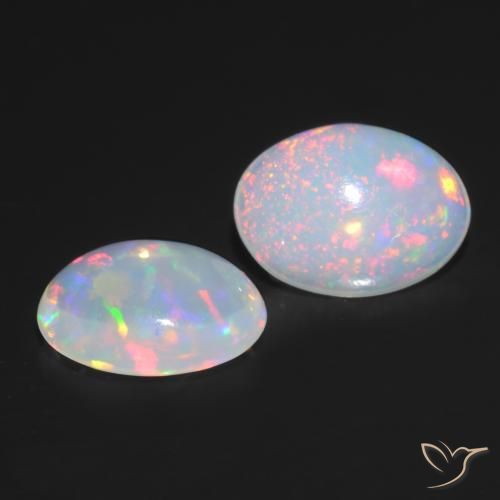 Gemas de Ópalo Multicolor natural de 0.82 ct, Ovalada, Transparente