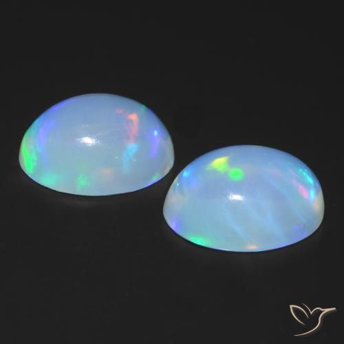 Gemas de Ópalo Multicolor natural de 1.61 ct, Ovalada, Transparente