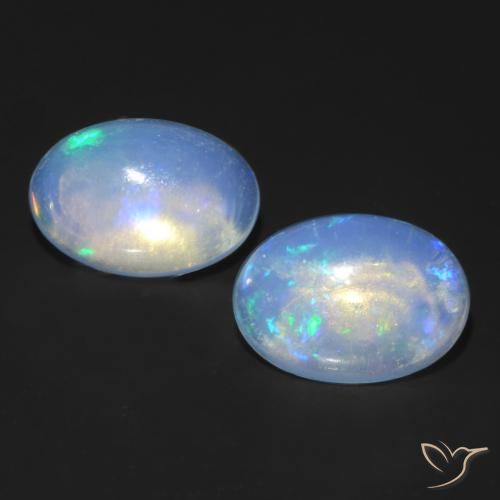 0.78ctw Natural Multicolor Ópalo, Ovalada, Transparente
