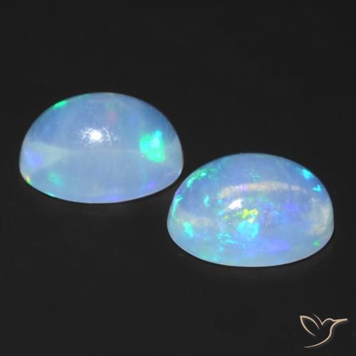 Gemas de Ópalo Multicolor natural de 0.78 ct, Ovalada, Transparente