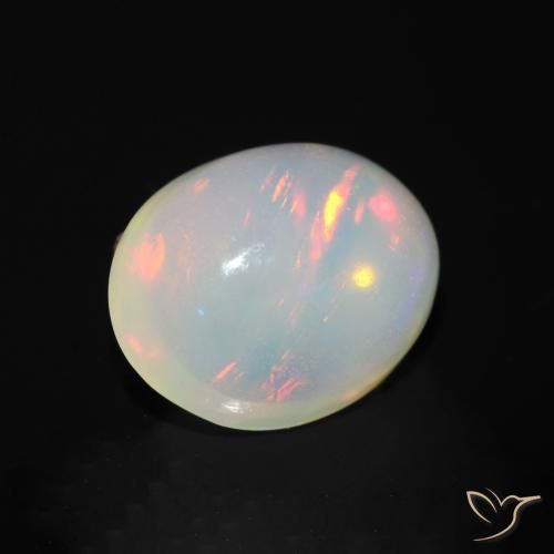 Ópalo Multicolor natural de 1.36 ct, Ovalada, Transparente