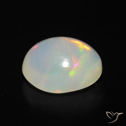 Ópalo Multicolor natural de 1.36 ct, Ovalada, Transparente