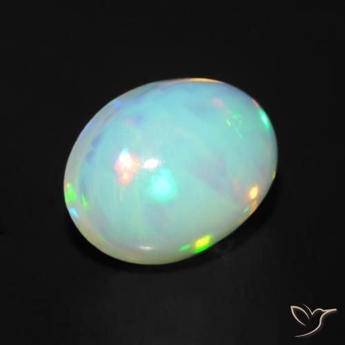 Ópalo Multicolor natural de 1.34 ct, Ovalada, Transparente