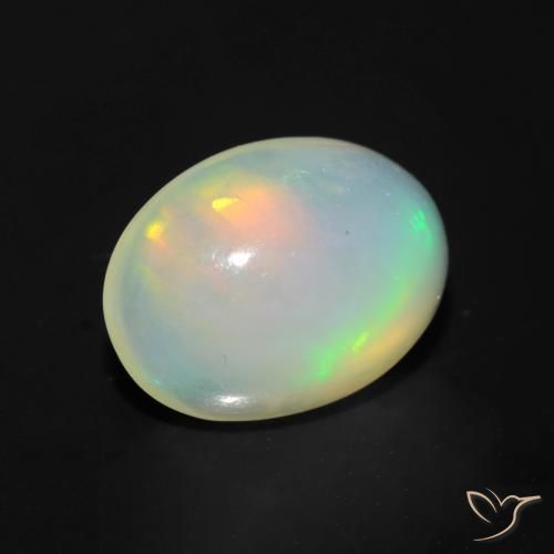 Ópalo Multicolor natural de 1.05 ct, Ovalada, Transparente
