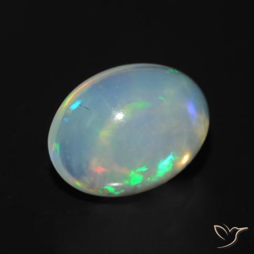 Ópalo Multicolor natural de 1.21 ct, Ovalada, Transparente