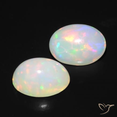 Gemas de Ópalo Multicolor natural de 1.72 ct, Ovalada, Translúcido