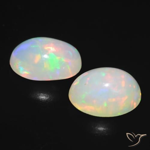 Gemas de Ópalo Multicolor natural de 1.72 ct, Ovalada, Translúcido