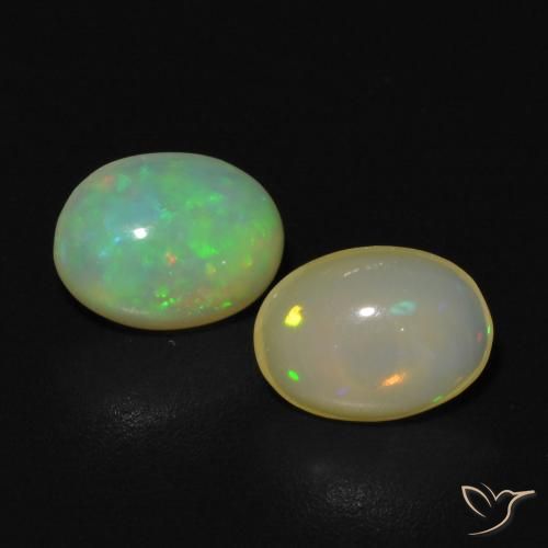 0.99ctw Natural Multicolor Ópalo, Ovalada, Transparente