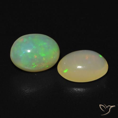 Gemas de Ópalo Multicolor natural de 0.99 ct, Ovalada, Transparente