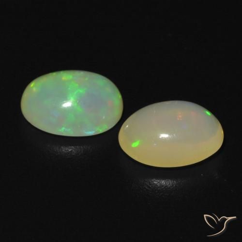 Gemas de Ópalo Multicolor natural de 0.99 ct, Ovalada, Transparente