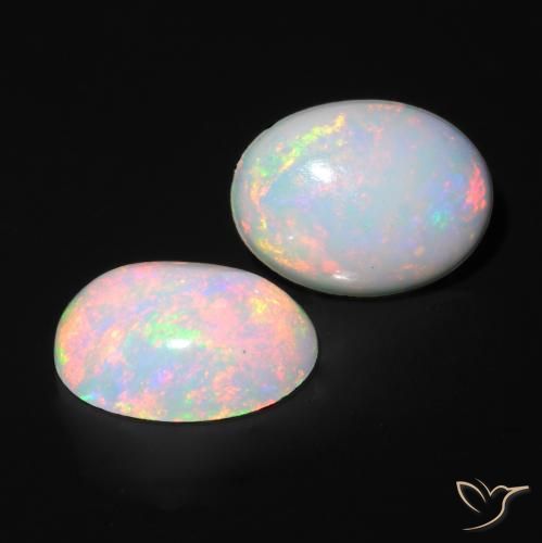 Gemas de Ópalo Multicolor natural de 1.39 ct, Ovalada, Translúcido