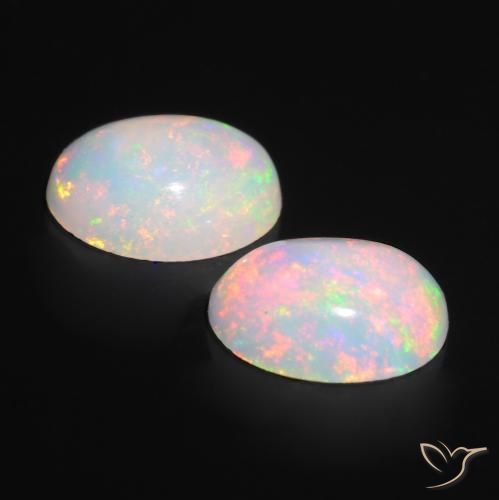 Gemas de Ópalo Multicolor natural de 1.39 ct, Ovalada, Translúcido