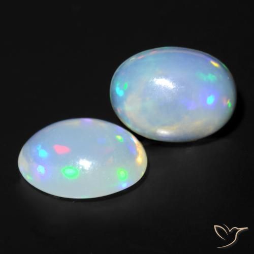 Gemas de Ópalo Multicolor natural de 1.65 ct, Ovalada, Transparente