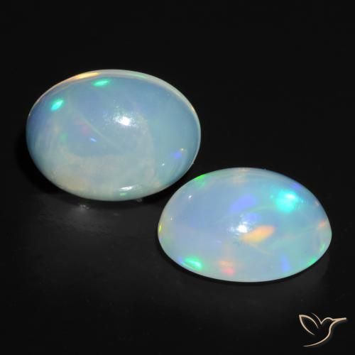 Gemas de Ópalo Multicolor natural de 1.64 ct, Ovalada, Transparente