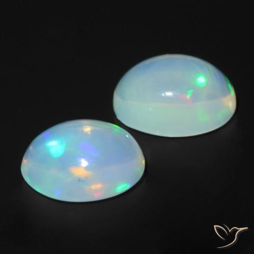 Gemas de Ópalo Multicolor natural de 1.64 ct, Ovalada, Transparente