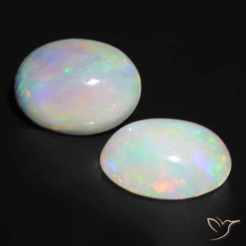 Gemas de Ópalo Multicolor natural de 1.11 ct, Ovalada, Translúcido