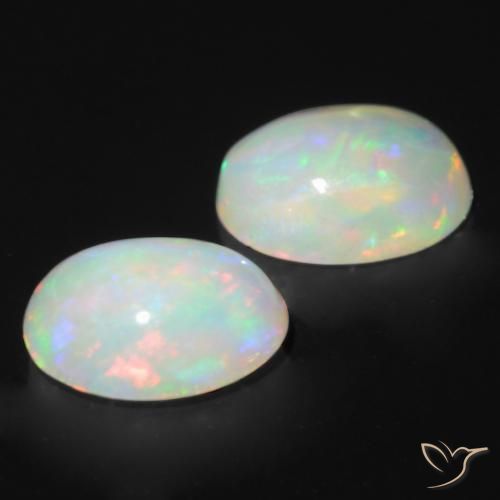 Gemas de Ópalo Multicolor natural de 1.11 ct, Ovalada, Translúcido