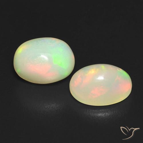 Gemas de Ópalo Multicolor natural de 1.12 ct, Ovalada, Translúcido