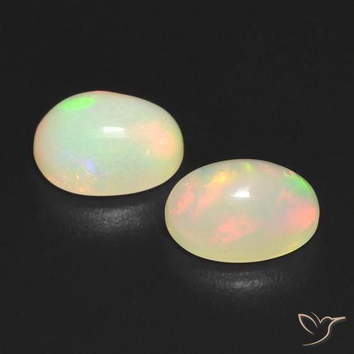 Gemas de Ópalo Multicolor natural de 1.12 ct, Ovalada, Translúcido