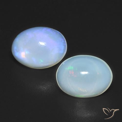 1.50ctw Natural Multicolor Ópalo, Ovalada, Transparente