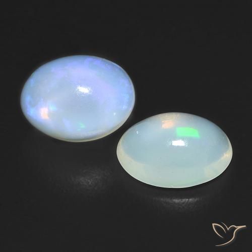 Gemas de Ópalo Multicolor natural de 1.50 ct, Ovalada, Transparente