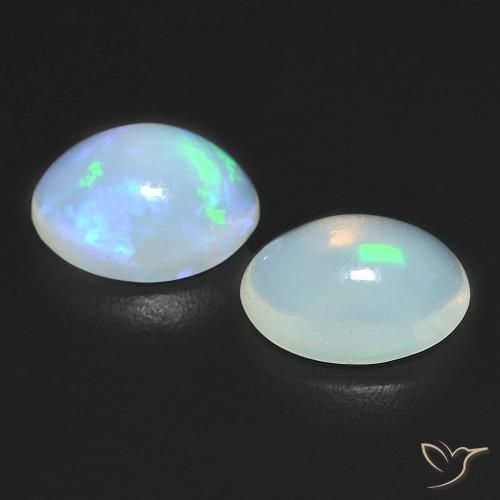 Gemas de Ópalo Multicolor natural de 1.50 ct, Ovalada, Transparente