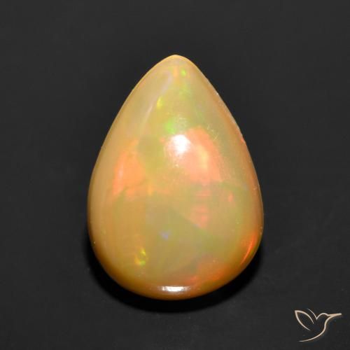 0.89ct Natural Multicolor Ópalo, En forma de pera, Translúcido