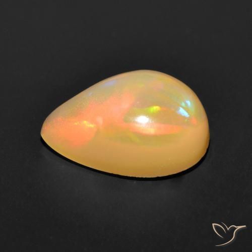 Ópalo Multicolor natural de 0.89 ct, En forma de pera, Translúcido