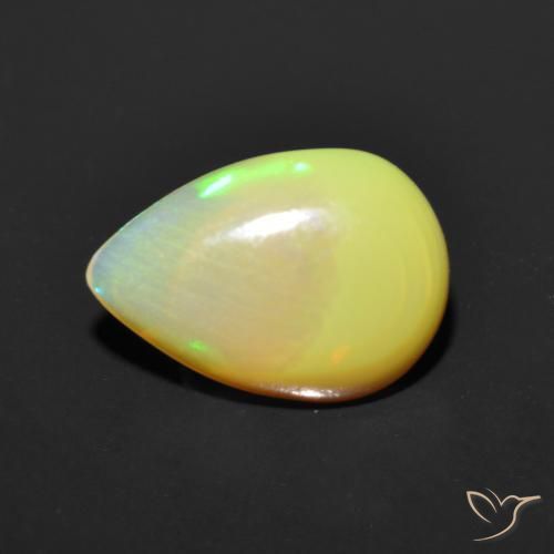 Ópalo Multicolor natural de 0.87 ct, En forma de pera, Translúcido