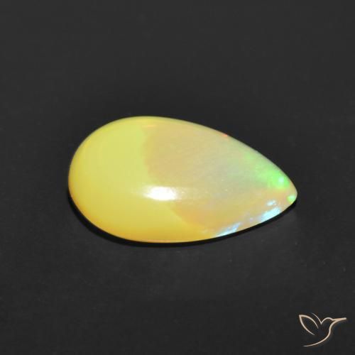 Ópalo Multicolor natural de 0.87 ct, En forma de pera, Translúcido