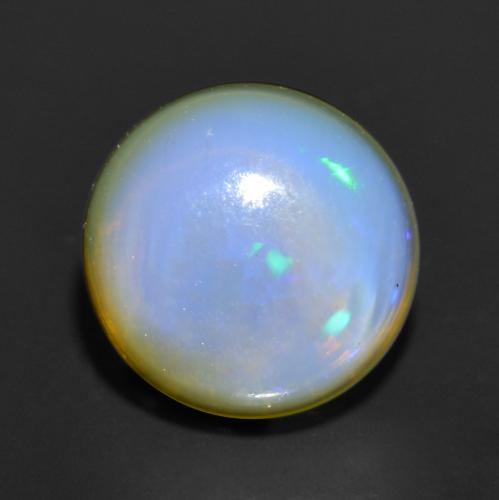 Ópalo Multicolor natural de 0.90 ct, Corte Redondo, Translúcido