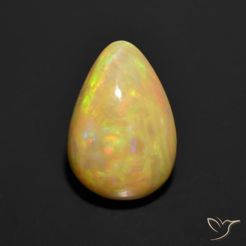 1.44ct Natural Multicolor Ópalo, En forma de pera, Opaco