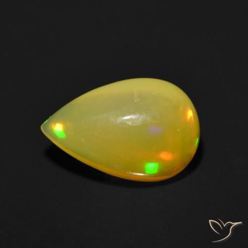 Ópalo Multicolor natural de 0.98 ct, En forma de pera, Translúcido