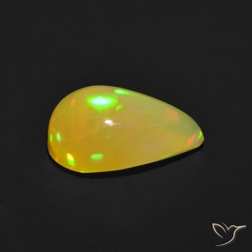 Ópalo Multicolor natural de 0.98 ct, En forma de pera, Translúcido